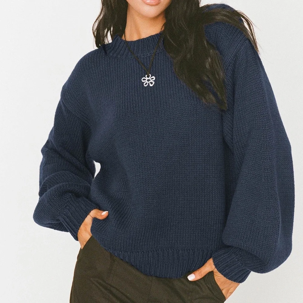 NWT Princess Polly navy Harmony sweater - Picture 1 of 5